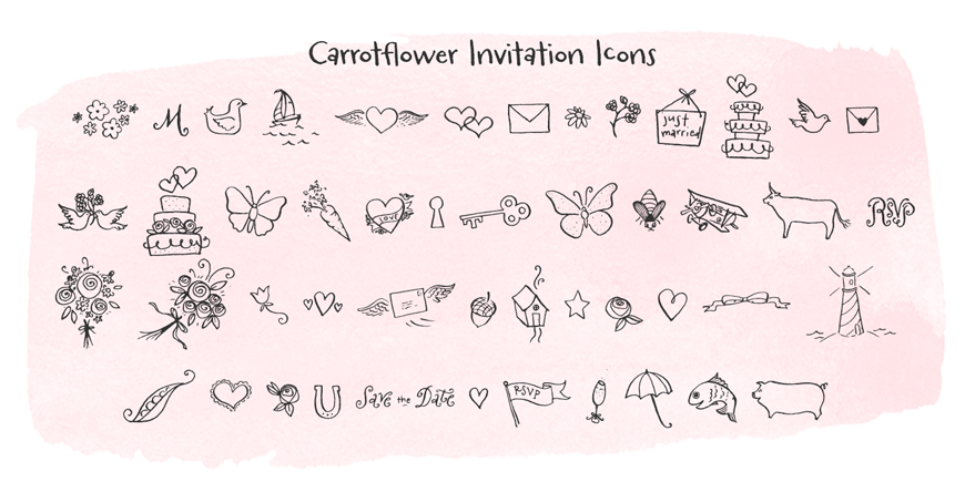 Carrotflower Invitation Icons